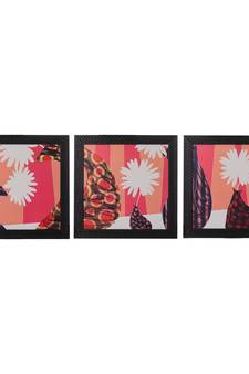 Set of 3 Abstract Pots Satin Matt Texture UV Art Painting