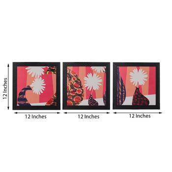 Set of 3 Abstract Pots Satin Matt Texture UV Art Painting 3