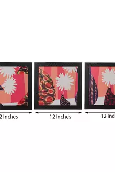Set of 3 Abstract Pots Satin Matt Texture UV Art Painting