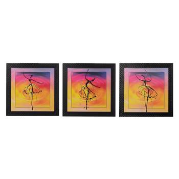 Set of 3 Dancing Girl Pose Satin Matt Texture UV Art Painting 1
