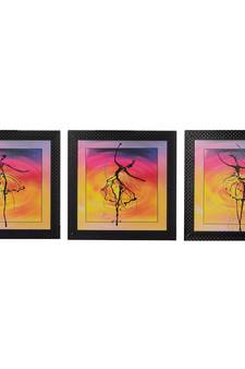 Set of 3 Dancing Girl Pose Satin Matt Texture UV Art Painting