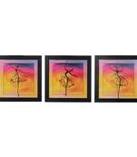 Set of 3 Dancing Girl Pose Satin Matt Texture UV Art Painting