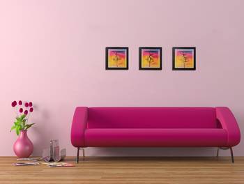 Set of 3 Dancing Girl Pose Satin Matt Texture UV Art Painting 2