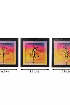 Set of 3 Dancing Girl Pose Satin Matt Texture UV Art Painting
