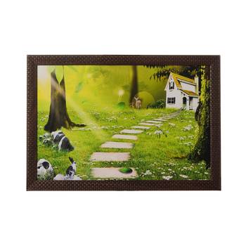 Outer Garden View Satin Matt Texture UV Art Painting 1