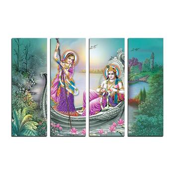 4 Panel Radha Krishna Premium Canvas Painting 1