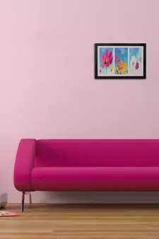 Colorful Floral Satin Matt Texture UV Art Painting