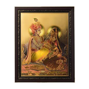 Radha Krishna Laminated Golden Foil 1