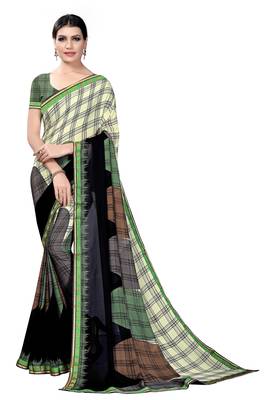 Multicolor Printed Georgette Saree With Blouse 1