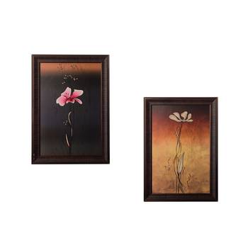Set of 2 Floral Satin Matt Texture UV Art Painting 1