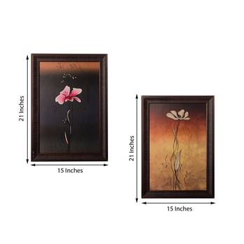 Set of 2 Floral Satin Matt Texture UV Art Painting 3