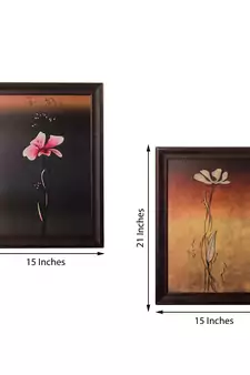 Set of 2 Floral Satin Matt Texture UV Art Painting