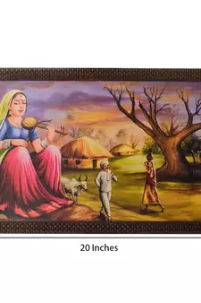 Village Scene Satin Matt Texture UV Art Painting