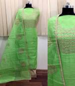 Green embroidered cotton salwar
