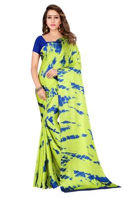 Multicolor plain crepe saree with blouse 1
