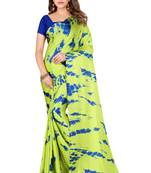 Multicolor plain crepe saree with blouse