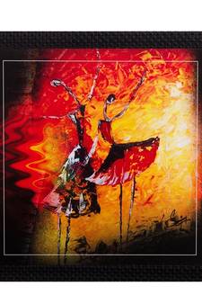 Dancing Girls Matt Textured UV Art Painting