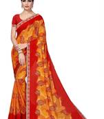 Multicolor Printed Georgette Saree With Blouse