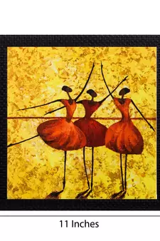 Dancing Girls Matt Textured UV Art Painting