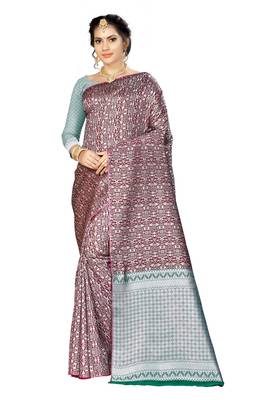 Brown woven banarasi saree with blouse 1