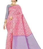 Red woven banarasi saree with blouse