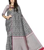 Black woven banarasi saree with blouse