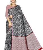   black woven banarasi saree with blouse