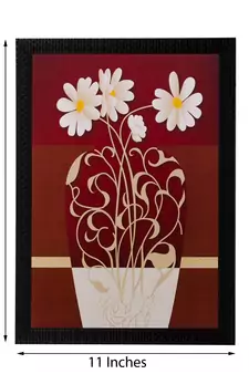 Floral Pot Matt Textured UV Art Painting