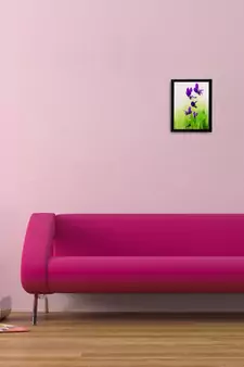 Purple Flower Matt Textured UV Art Painting