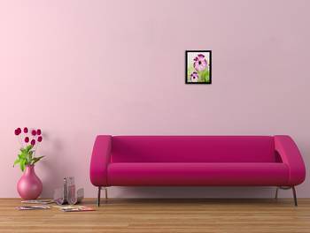 Pink and White Flower Matt Textured UV Art Painting 2