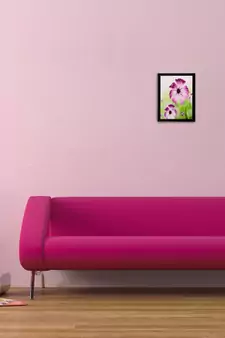 Pink and White Flower Matt Textured UV Art Painting