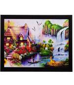 Beautiful House View Matt Textured UV Art Painting