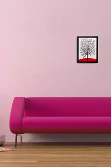 Abstract Black Tree Matt Textured UV Art Painting