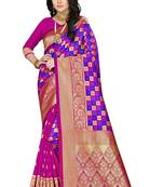 Multicolor woven banarasi saree with blouse