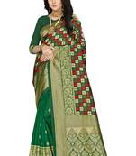 Multicolor woven banarasi saree with blouse