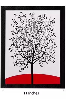 Abstract Black Tree Matt Textured UV Art Painting