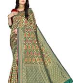 Multicolor woven banarasi saree with blouse