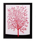 Abstract Red Tree Matt Textured UV Art Painting