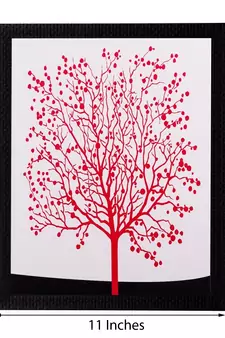 Abstract Red Tree Matt Textured UV Art Painting