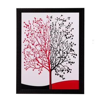 Abstract Black and Red Tree Matt Textured UV Art Painting 1
