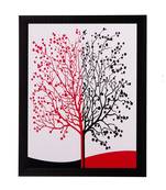 Abstract Black and Red Tree Matt Textured UV Art Painting
