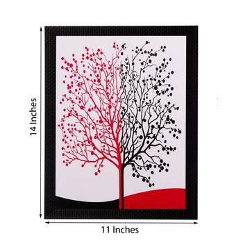 Abstract Black and Red Tree Matt Textured UV Art Painting 2