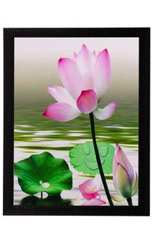 Water Side Floral View Matt Textured UV Art Painting
