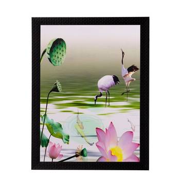 Water Side Floral View Matt Textured UV Art Painting 1