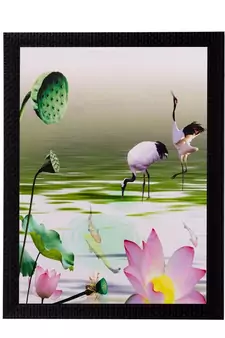 Water Side Floral View Matt Textured UV Art Painting