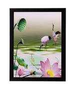 Water Side Floral View Matt Textured UV Art Painting