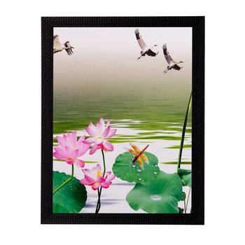Water Side Floral View Matt Textured UV Art Painting 1