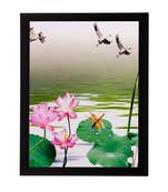 Water Side Floral View Matt Textured UV Art Painting