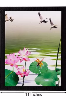 Water Side Floral View Matt Textured UV Art Painting