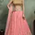 baby pink thread embroidered net semi stitched bridal lehenga